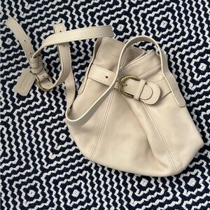 Coach Putty Colored Leather Shoulder Bag